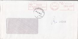 6249FM- AMOUNT 4400, BUCHAREST, NATIONAL BANK, RED MACHINE STAMPS ON REGISTERED COVER, 2000, ROMANIA - Covers & Documents