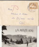70155- WINTER LANDSCAPE, MAN SKIING LILIPUT POSTCARD, PIANO STAMP ON LILIPUT COVER, 1967, ROMANIA - Covers & Documents