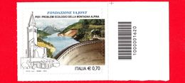 Nuovo - ITALIA - 2014 - Fondazione Vajont Per I Problemi Ecologici Della Montagna - 0,70 € Diga Del Vajont - Barre 1620 - Bar-code