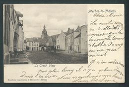 Merbes-le-Château. Grand'Place. Attelages. Voyagée En 1904. - Merbes-le-Chateau