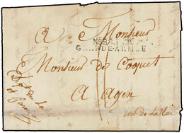 1813. "ARCHWITZ A 4 HEURES DE LIEGNITZ SILESIE" (POLONIA). MARCA "Nº28 DEB./GRANDE ARMÉE" EN NEGRO. RARÍSIMA. - Army Postmarks (before 1900)