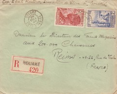 LETTRE COTE D'IVOIRE. 29 OCT 38. RECOMMANDÉ BOUAKÉ POUR LA FRANCE.  / 2 - Lettres & Documents