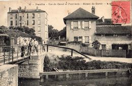 Delcampe - PANTIN VUE DU CANAL ET PONT-LEVIS MAISON DU GARDE - Pantin
