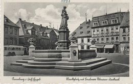 AK Annaberg Buchholz Markt Uttmann Denkmal Bus Erzgebirge A Marienberg Wolkenstein Wiesenbad Sehma Bärenstein Jöhstadt - Annaberg-Buchholz