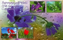 Turkmenistan 2014, Flora, Spring Flowers, Block Of 4v - Turkmenistan