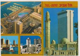 ISRAEL,TEL AVIV,carte Montage,port,bulding,judaica - Israël