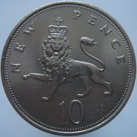 LaZooRo: UK Great Britain 10 Pence 1968 UNC - 10 Pence & 10 New Pence