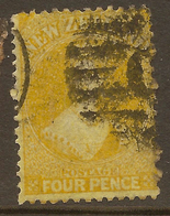 NZ 1871 FFQ 4d Yellow No Wmk SG 139 U #AID167 - Usados