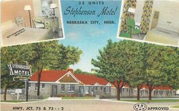 278113-Nebraska, Nebraska City, Stephenson Motel, Linen Postcard, MWM No 12,486F - Other & Unclassified