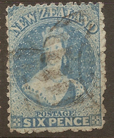 NZ 1871 FFQ 6d Pale Blue SG 136 U #AID157 - Usados