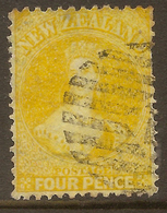 NZ 1864 FFQ 4d Yellow SG 120 U #AID148 - Used Stamps