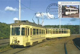 D33111 CARTE MAXIMUM CARD 2014 NETHERLANDS - HISTORIC TRAM PUBLIC TRANSPORT HTM THE HAGUE MOTOR VEHICLE 215 CP ORIGINAL - Tram