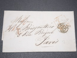 FRANCE - Marque D 'entrée "Angl. Calais " Sur Lettre Pour Paris En 1859 - L 15267 - Entry Postmarks