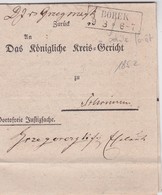 PRUSSE 1852 POST-INSINUATIONS DOKUMENT DE BOREK (PETITE FORET) - Lettres & Documents