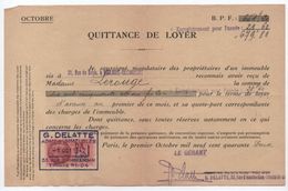 Quittance De Loyer /Reçu/Timbre Fiscal 1,20 Franc / Boulogne-Billancourt/ 1942                        QUIT7 - Unclassified