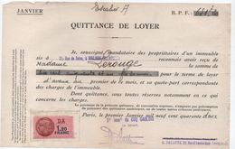 Quittance De Loyer /Reçu/Timbre Fiscal 1,20 Franc / Boulogne-Billancourt/ 1942                        QUIT8 - Unclassified