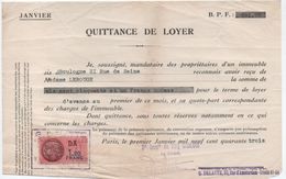 Quittance De Loyer /Reçu/Timbre Fiscal 1,20 Francs / Boulogne-Billancourt/ 1943                        QUIT10 - Non Classés