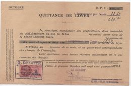 Quittance De Loyer /Reçu/Timbre Fiscal 2 Francs / Boulogne-Billancourt/ 1943                        QUIT11 - Non Classés