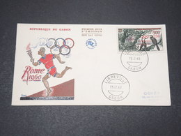 GABON - Enveloppe FDC En 1960 , Oiseaux Surchargé Jeux Olympiques - L 15305 - Gabon