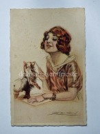 ILLUSTRATORE MAUZAN Donna Lady Cane Dog Vecchia Cartolina AK Old Postcard 491 - 4 - Mauzan, L.A.