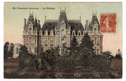 FLIXECOURT (80) - Le Château - Carte Colorisée / Toilée - Flixecourt