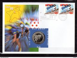 " TOUR DE FRANCE / CYCLISME " Sur Enveloppe 1er Jour Et Monnaie (1 ECU) De 1996 En Parfait état. Voir Les 2 Scans. FDC - Cycling