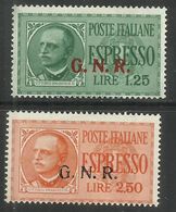 ITALIA REGNO ITALY KINGDOM 1943 1944 REPUBBLICA SOCIALE RSI ESPRESSO SPECIAL DELIVERY GNR SERIE SET MNH FIRMATA SIGNED - Exprespost