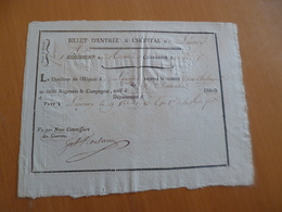 Billet D'entrée à L'Hôpital De Limonest Régiment De Romans 09/10/1793 Chafsaigne - Documenti