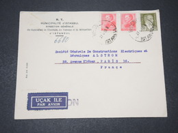 TURQUIE - Enveloppe De Istanbul Pour La France En 1955 - L 15439 - Brieven En Documenten
