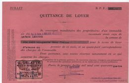 Quittance De Loyer /Reçu/Timbre Fiscal 1 Franc Et 1 Franc / Boulogne-Billancourt/ 1944                        QUIT16 - Non Classés