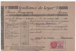 Quittance De Loyer /Reçu/Timbre Fiscal 2 Francs/ Boulogne-Billancourt/ 1946                       QUIT24 - Non Classés