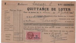 Quittance De Loyer /Reçu/Timbre Fiscal 5  Francs/ Boulogne-Billancourt/ 1948                      QUIT25 - Non Classés
