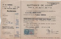 Quittance De Loyer /Reçu/Timbre Fiscal 13 Francs / Boulogne-Billancourt/ 1951       QUIT34 - Unclassified