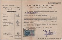 Quittance De Loyer /Reçu/Timbre Fiscal 13 Francs / Boulogne-Billancourt/ 1952       QUIT35 - Non Classés
