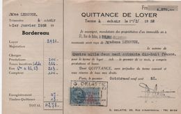 Quittance De Loyer /Reçu/Timbre Fiscal 13 Francs / Boulogne-Billancourt/ 1951       QUIT36 - Unclassified