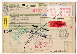 RC 8099 SUISSE 1986 BULLETIN D'EXPÉDITION DE BASEL POUR LA FRANCE - Cartas & Documentos