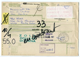 RC 8104 SUISSE 1987 BULLETIN D'EXPÉDITION DE GENEVE POUR LA FRANCE - Lettres & Documents