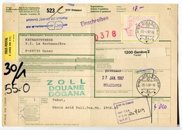 RC 8115 SUISSE 1987 BULLETIN D'EXPÉDITION DE DIELSDORF POUR LA FRANCE - Covers & Documents