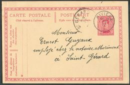 EP Carte 10c. Obl. Sc RIVIERE 19-IV-1920 Vers St Gérard - 12717 - Briefkaarten 1909-1934