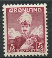 Greenland 1938 5o Christian X Issue #2 MLH - Nuevos