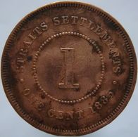 LaZooRo: Straits Settlements 1 Cent 1885 VG / F - Colonies