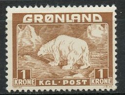 Greenland 1938 1k Polar Bear Issue #9  MH - Ungebraucht