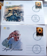 VATICANO 25.3.2018 - SPECIAL OBLITERATIONS ANGELUS PALM SUNDAY, TWO OFFICIAL COVERS - Brieven En Documenten