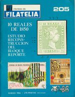 43 1986. ESTUDIO RECONSTRUCCION DEL BLOQUE REPORTE DEL 10 REALES DE 1850. RF Revista Filatélica Nº205. Francisco Graus.  - Andere & Zonder Classificatie