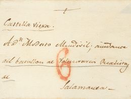 63 SOBRE. (1824ca). Dirigida A SALAMANCA, Remitida A Don Modesto Mendivil, Del Batallón De Voluntarios Realistas, Creado - ...-1850 Prephilately