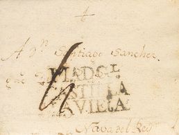 64 SOBRE. 1803. MADRIGAL DE LAS ALTAS TORRES (SALAMANCA) A NAVA DEL REY. Marca MADG.L / CASTILLA / LA VIEJA (P.E.1) Edic - ...-1850 Prephilately