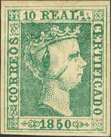 102 * 5. 1850. 10 Reales Verde.  Color Excepcional Y Márgenes Enormes. PIEZA DE LUJO, SIN DUDA UNO DE LOS MEJORES EJEMPL - Andere & Zonder Classificatie