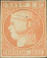 127 (*) 14. 1852. 2 Reales Naranja (levísimo Adelgazamiento En La Zona Superior Derecha). Excelente Color Y Grandes Márg - Andere & Zonder Classificatie