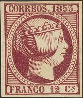 133 (*) 18. 1853. 12 Cuartos Violeta. Color Excepcional Y Márgenes Enormes. PIEZA DE LUJO, SIN DUDA UNO DE LOS MEJORES E - Andere & Zonder Classificatie