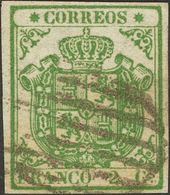 150 º 32. 1854. 2 Cuartos Verde. MAGNIFICO. (Edifil 2018: 710€) - Andere & Zonder Classificatie